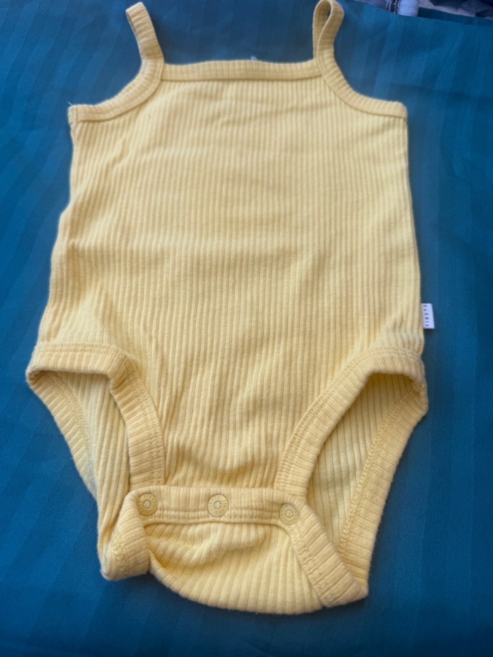 Bundle and save 6m Yellow Ribbed Baby Tank Bodysuit nina bebe A13
